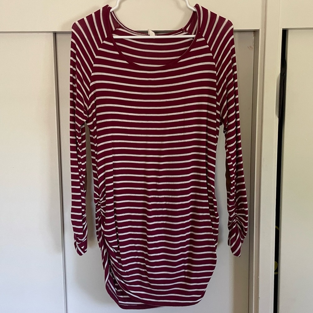 Striped pinkblush maternity top